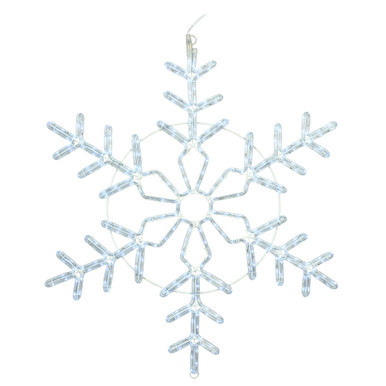 X176236T Vickerman - 36 Inch Outdoor Pure White LED Forked Twinkle Ropelight Snowflake