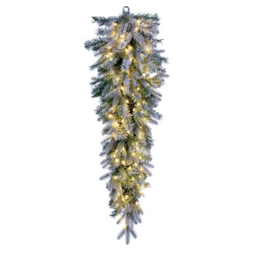Vickerman 48" Frosted Douglas Fir Artificial Pre-Lit Teardrop with Warm White LED Lights