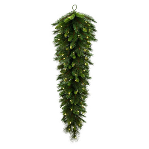 Vickerman 36" Bangor Mixed Pine Artificial Christmas Tear Drop Warm White Dura-lit LED Mini Lights