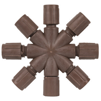 X6B6616 Vickerman - Single Mold LED Set Brown Coaxial 8-Way Splitter 2/Bag CSA/us Listed Christmas Light Accessory