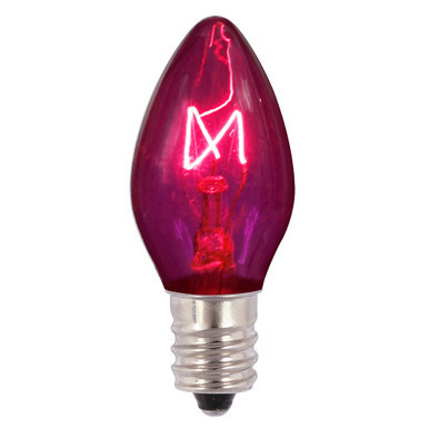 V471756-25 Vickerman - Purple Incandescent C7 Christmas Bulbs - 25 Pack