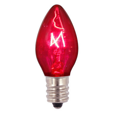 V471739-25 Vickerman - Pink Incandescent C7 Christmas Bulbs - E12 Base - 25 Pack