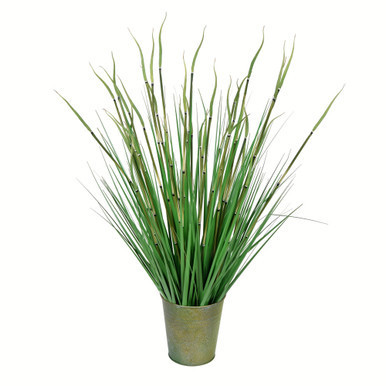 Vickerman 28" Artificial Potted Green Reed Grass