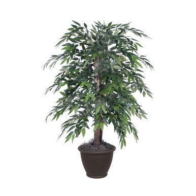 Vickerman 4' Artificial Green Smilax Bush Brown Plastic Container