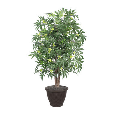 Vickerman 4' Artificial Japanese Maple Bush Brown Plastic Container