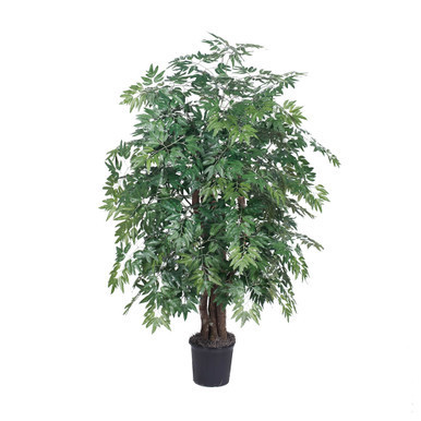 TXX0640-06 Vickerman - 4 in Dark Green Ming Aralia Artificial Bush