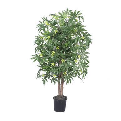Vickerman 4' Artificial Japanese Maple Bush Black Plastic Pot