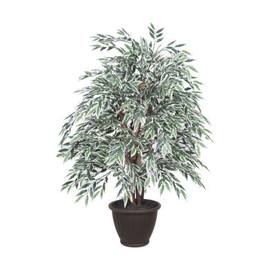 Vickerman 4' Artificial Variegated Smilax Extra Full Bush Brown Plastic Container