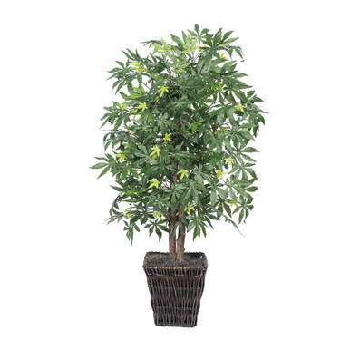 Vickerman 4' Artificial Japanese Maple Bush Square Willow Basket