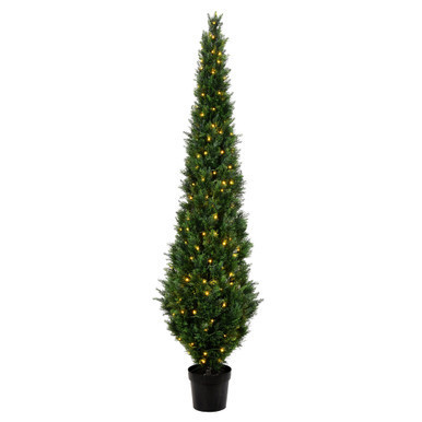 Vickerman 8' Artificial Potted Green Cedar Tree