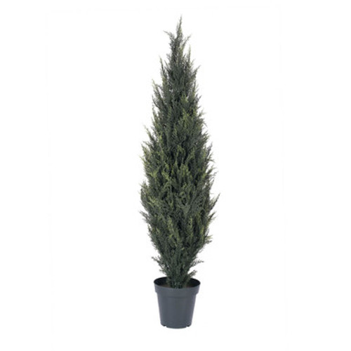 Vickerman 5' Artificial UV Resistant Pond Cypress Tree in Two Tone Green Pot