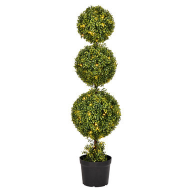 Vickerman 4' Artificial Triple Ball Green Boxwood Topiary