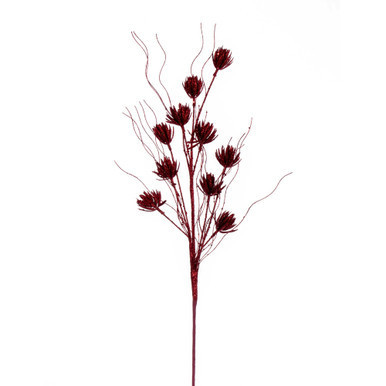 QG224403 Vickerman - 30" Red Mini Flower Glitter Spray - 6 Pack