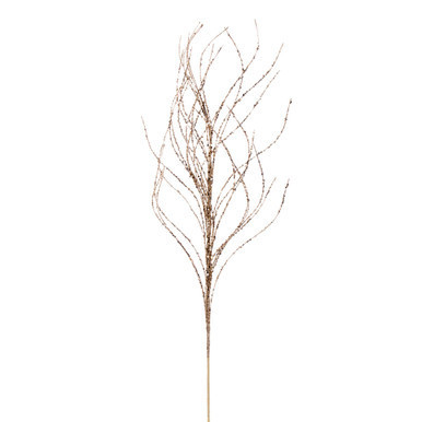 QG221038 Vickerman - 37" Champagne Wavy Twig Glitter Spray - 6 Pack