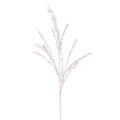 QG221511 Vickerman - 36" White Berry Twig Glitter Spray - 6 Pack