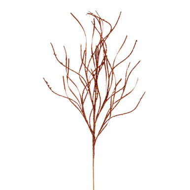 QG225088 Vickerman - 40" Copper Berry Cluster and Wavy Glitter Ball Spray - 4 Pack