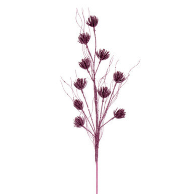 QG224479 Vickerman - 30" Artificial Pink Mini Flower Glitter Spray - 6 Pack