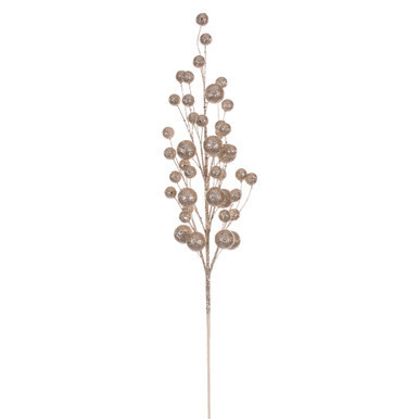 QG226738 Vickerman - 27" Artificial Champagne Multi Ball Glitter Spray - 4 Pack