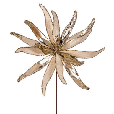 Vickerman 24" Champagne Metallic and Frosted Glitter Papyrus 2 per bag
