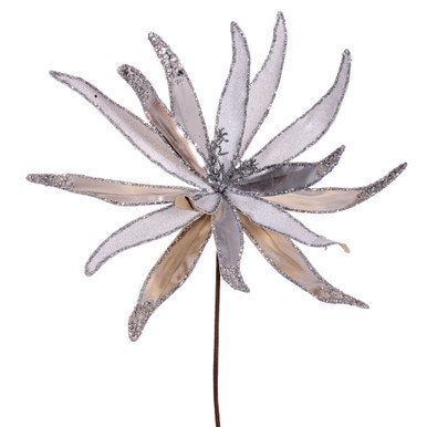 Vickerman 24" Silver Metallic and Frosted Glitter Papyrus 2 per bag
