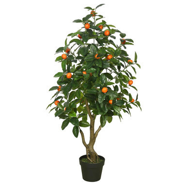 Vickerman TA170701 4ft Artificial Real Touch Orange Tree in Pot