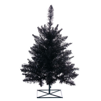 Vickerman 3' Black Fir Artificial Christmas Tree Unlit