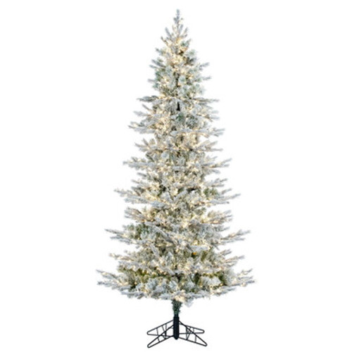 Vickerman 10' x 58" Flocked Kiana Artificial Christmas Tree with Warm White LED Lights