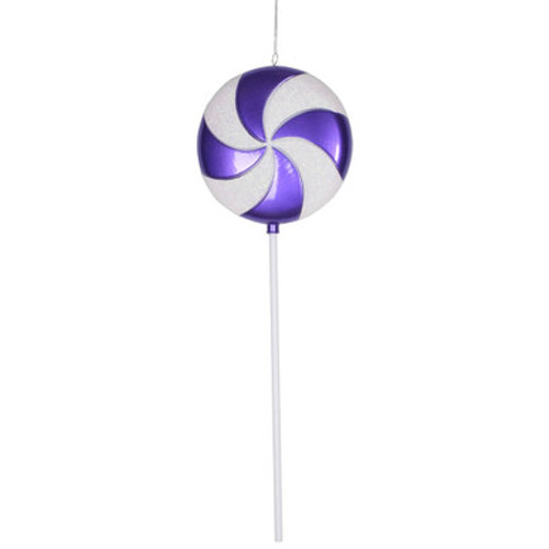 Vickerman M152116 - Purple White Lollipop Ornament