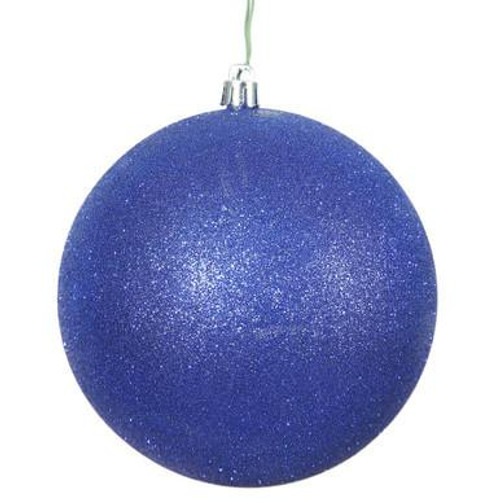  Vickerman 12" Cobalt Glitter Ball Christmas Ornament 