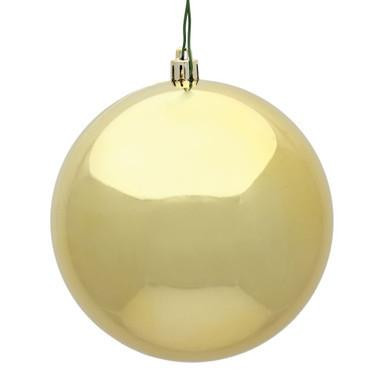  Vickerman 8" Gold Shiny Ball Christmas Ornament 