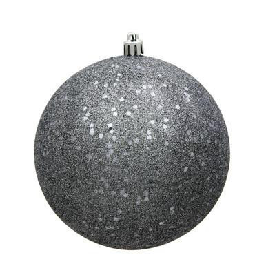 Vickerman 10" Pewter Sequin Ball Christmas Ornament