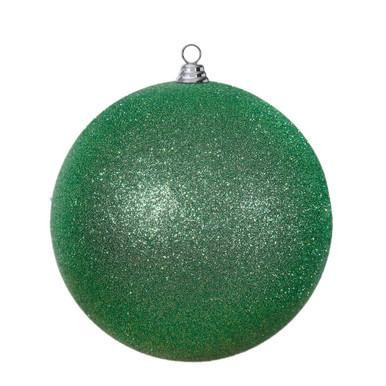  Vickerman 15.75" Green Glitter Ball Christmas Ornament 