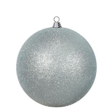 Vickerman 15.75" Silver Glitter Ball Christmas Ornament