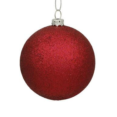  Vickerman 12" Wine Glitter Ball Christmas Ornament 
