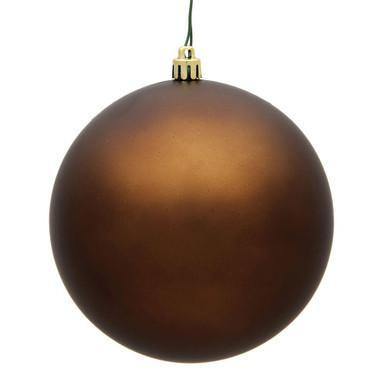  Vickerman 4" Mocha Matte Ball Christmas Ornament 6 per Bag 