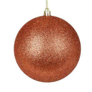 Vickerman 8" Coral Glitter Ball Christmas Ornament