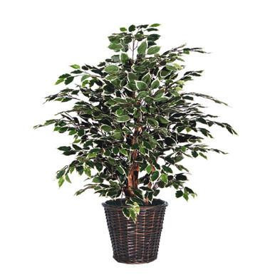 Vickerman 4' Artificial Variegated Extra Full Bush Rattan Basket