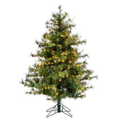  Vickerman 4.5' Mixed Country Pine Artificial Christmas Tree Warm White Dura-Lit LED Lights 