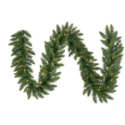  Vickerman 9' Camdon Fir Artificial Christmas Garland with Warm White LED Mini Lights 