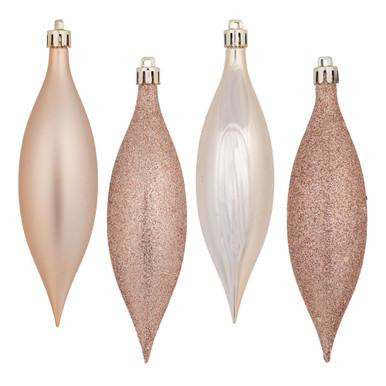 Vickerman 5.5" Cafe Latte Finial Drop Christmas Ornament Assorted 4 Finish 8 per Pack