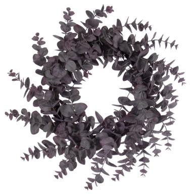 Vickerman 24" Artificial Burgundy Spiral Eucalyptus Wreath