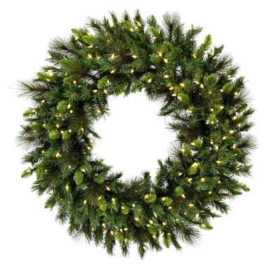 Vickerman 48" Bangor Mixed Pine Artificial Christmas Wreath Warm White Dura-lit LED Mini Lights