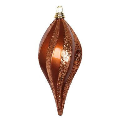 Vickerman 12" Copper Glitter Swirl Drop Christmas Ornament
