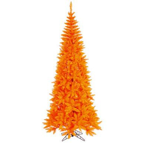  Vickerman 9' Orange Fir Slim Artificial Christmas Tree Unlit 