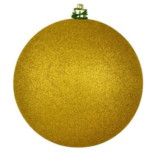  Vickerman 12" Medallion Gold Glitter Ball Christmas Ornament 