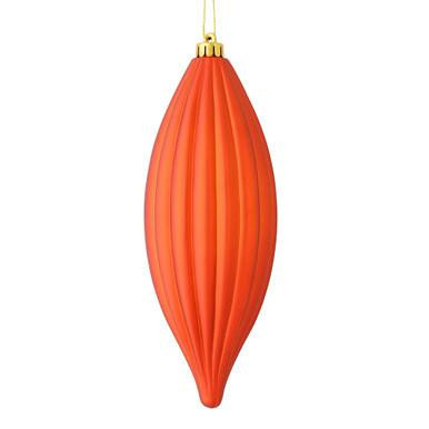 Vickerman 8" Burnished Orange Matte Line Finial Christmas Ornament Pack of 4