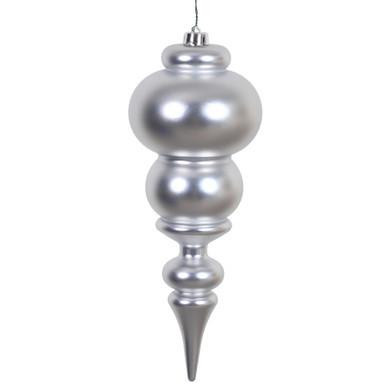  Vickerman 14" Silver Matte Finial Christmas Ornament 