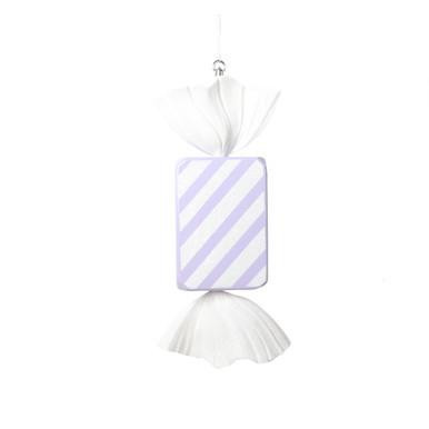  Vickerman 18.5" Pastel Lavender Rectangle Striped Candy Christmas Ornament 