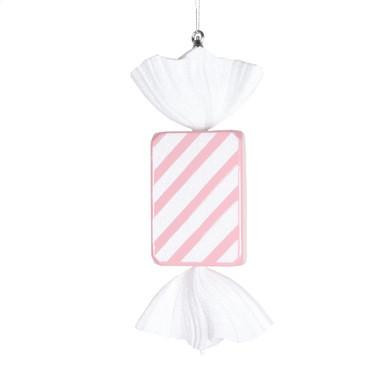 Vickerman 18.5" Pastel Pink Rectangle Striped Candy Christmas Ornament
