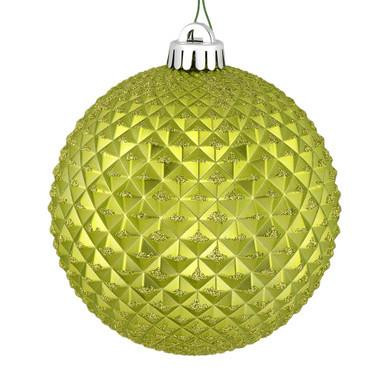 Vickerman 2.75" Lime Durian Glitter Ball Christmas Ornament 12 per Bag